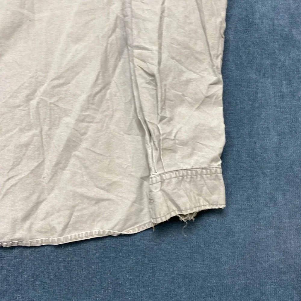 Banana Republic Utility Shirt Mens Large Beige Relaxed Fit Flap Pocket Button Up